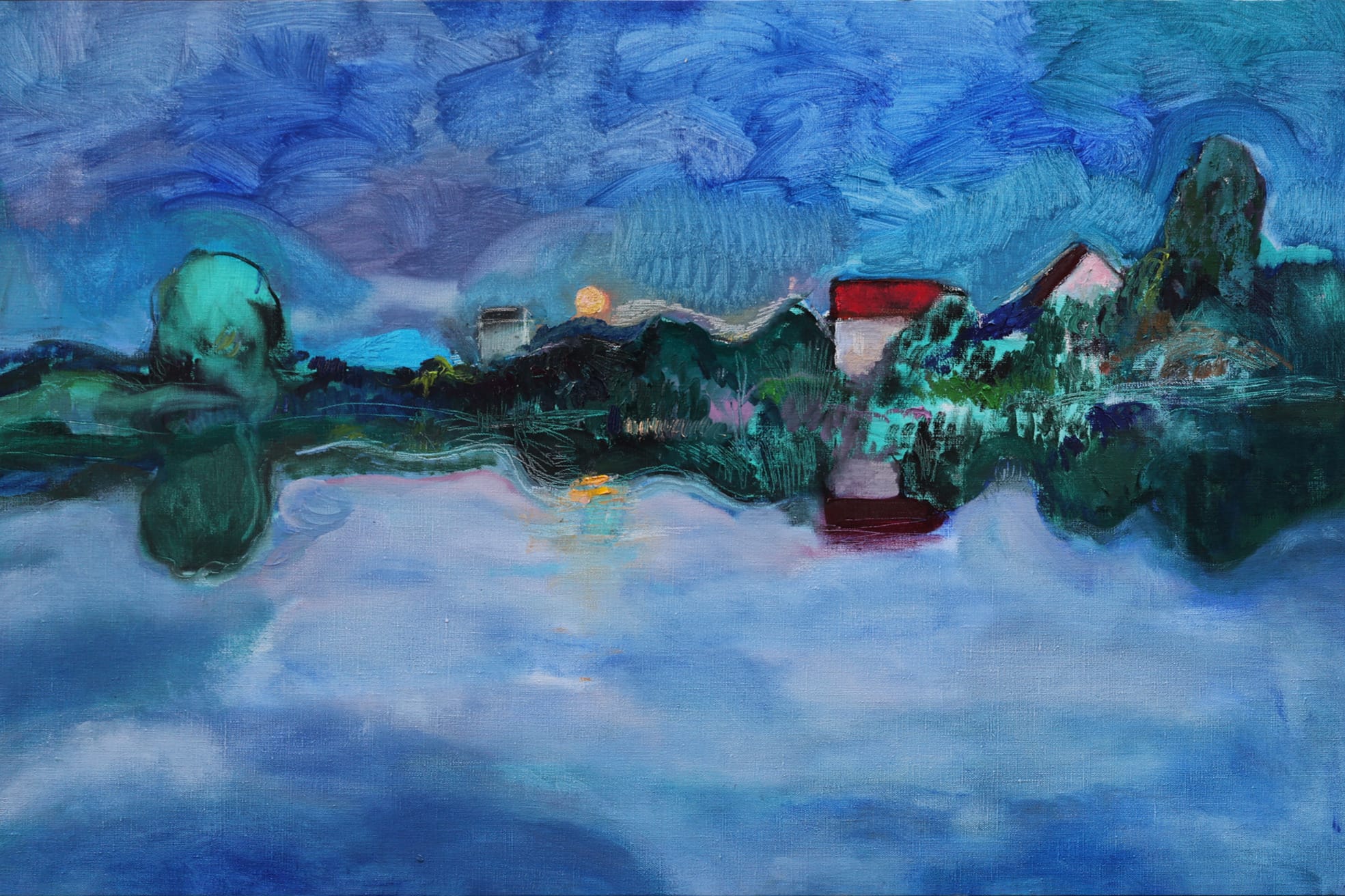 Twilight time. Moon rising by Artem Andreichuk, 2024, oil on canvas