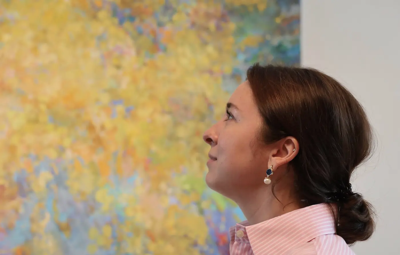 Sofia and "Mimosa" painting by&nbsp;Julia Chemerys